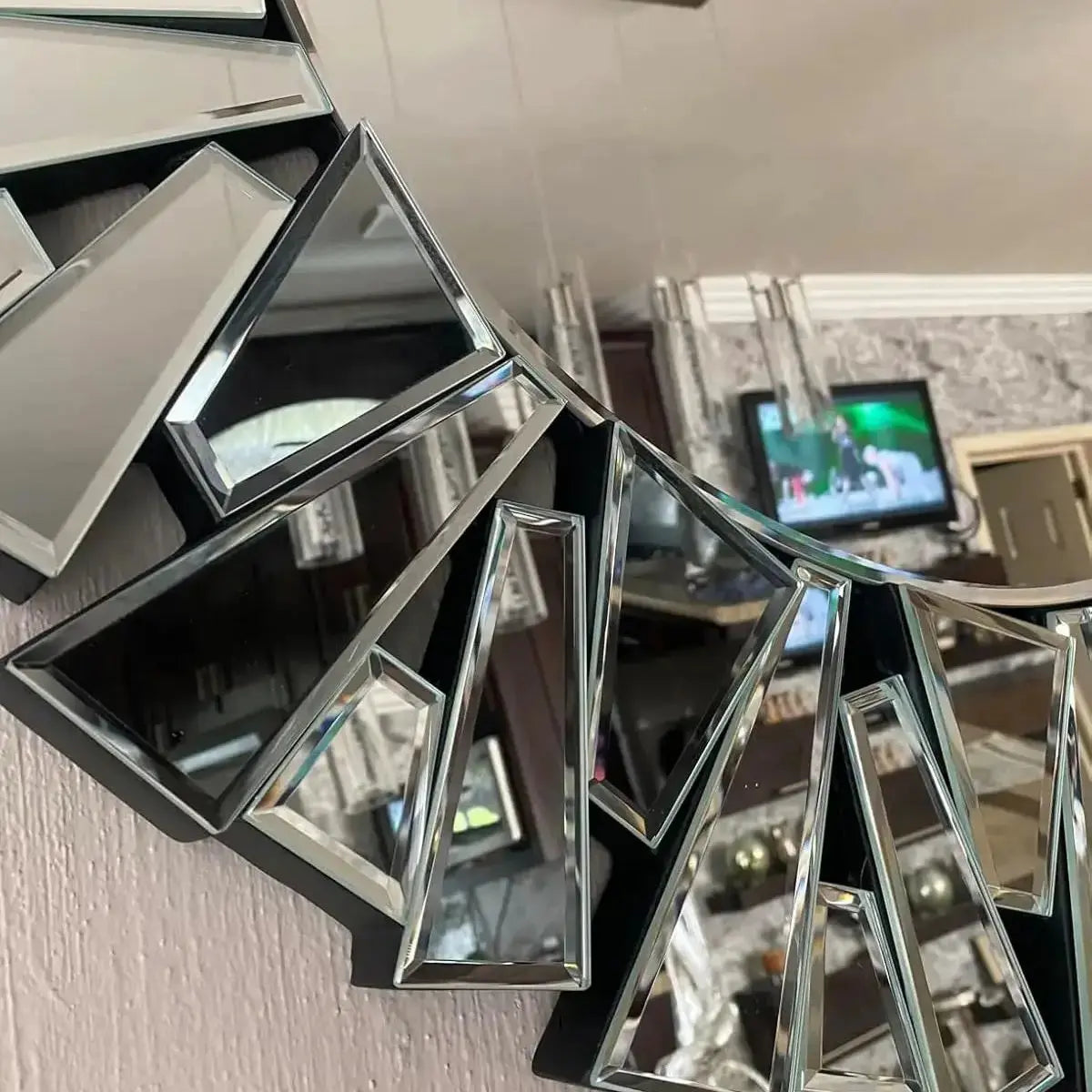 Silver Sunburst Decorative Round Wall Mirror comfydesigners