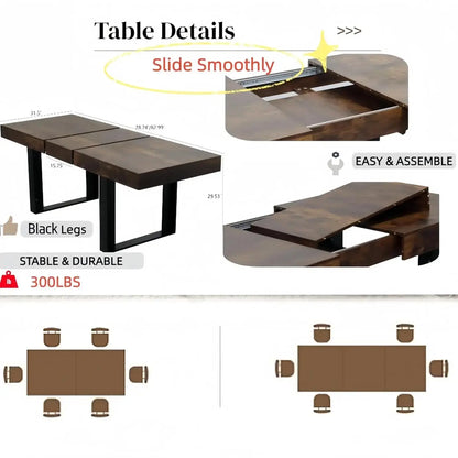 Extendable Wood Dining Table Set comfydesigners