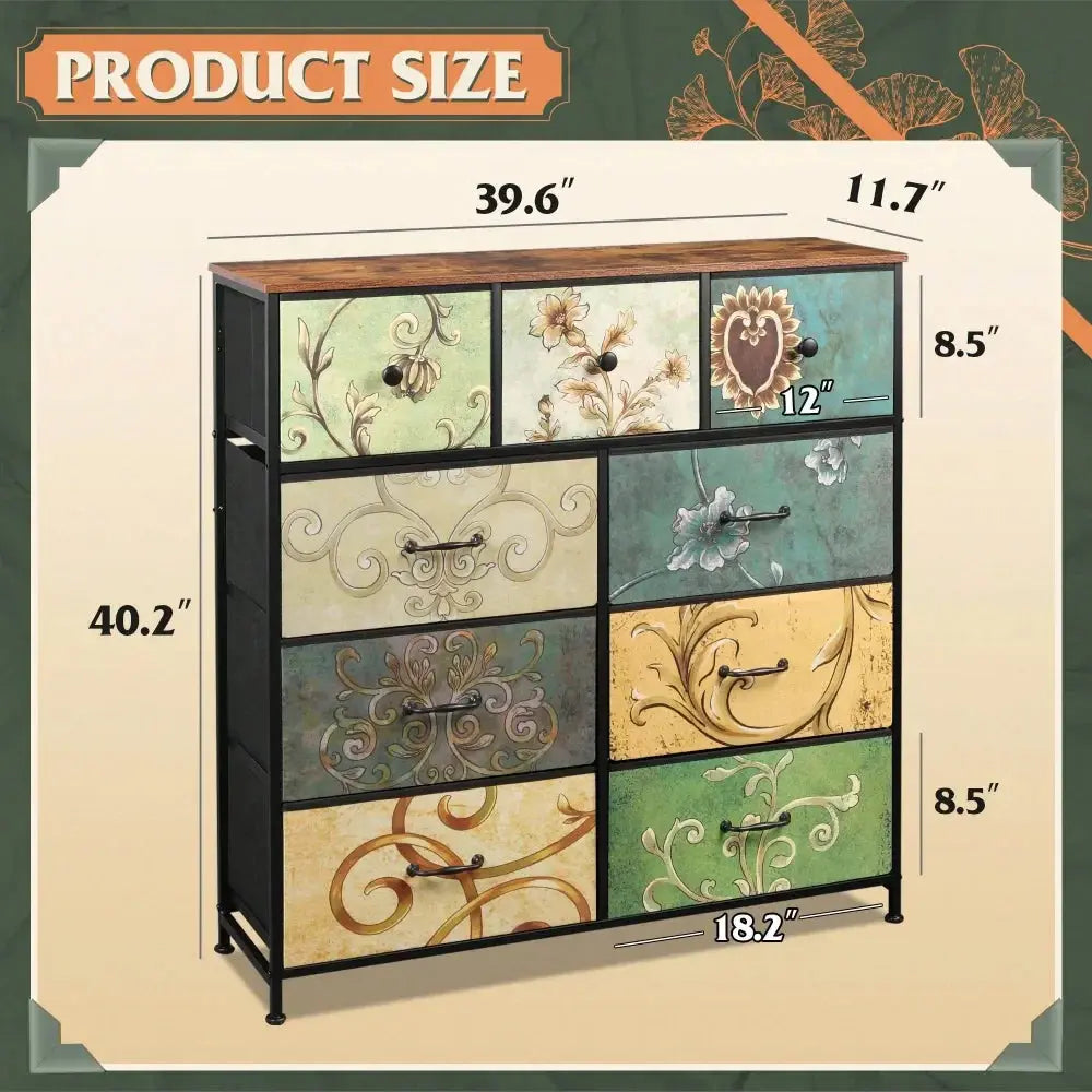 Dresser/Organizer Unit With Fabric Bins, Steel Frame, comfydesigners