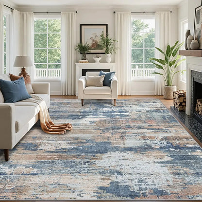 Large 9x12 Area Rug Machine Washable with Non-Slip Backing comfydesigners
