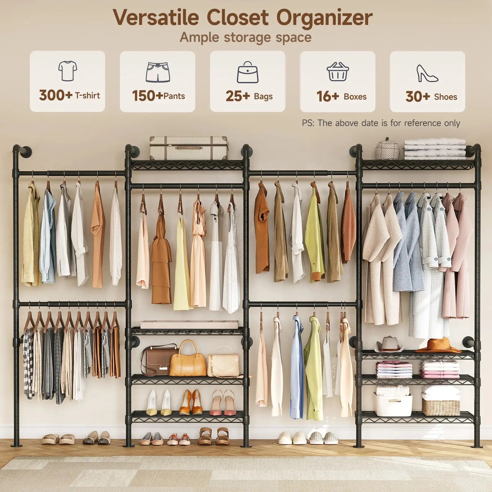 The Last Closet Organizer You’ll Ever Need — Wall-Mounted Industrial Pipe Rack, 6 Rods, 8 Shelves & 1,100 lb Capacity comfydesigners
