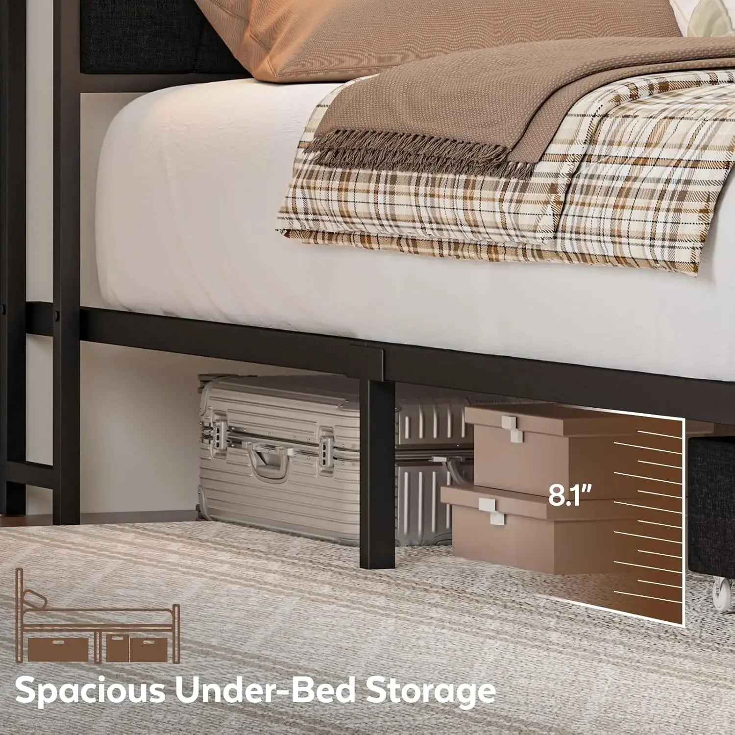 The Bed That Thought of Everything — Queen Corner Frame with Storage Drawers, LED & Charging Station comfydesigners