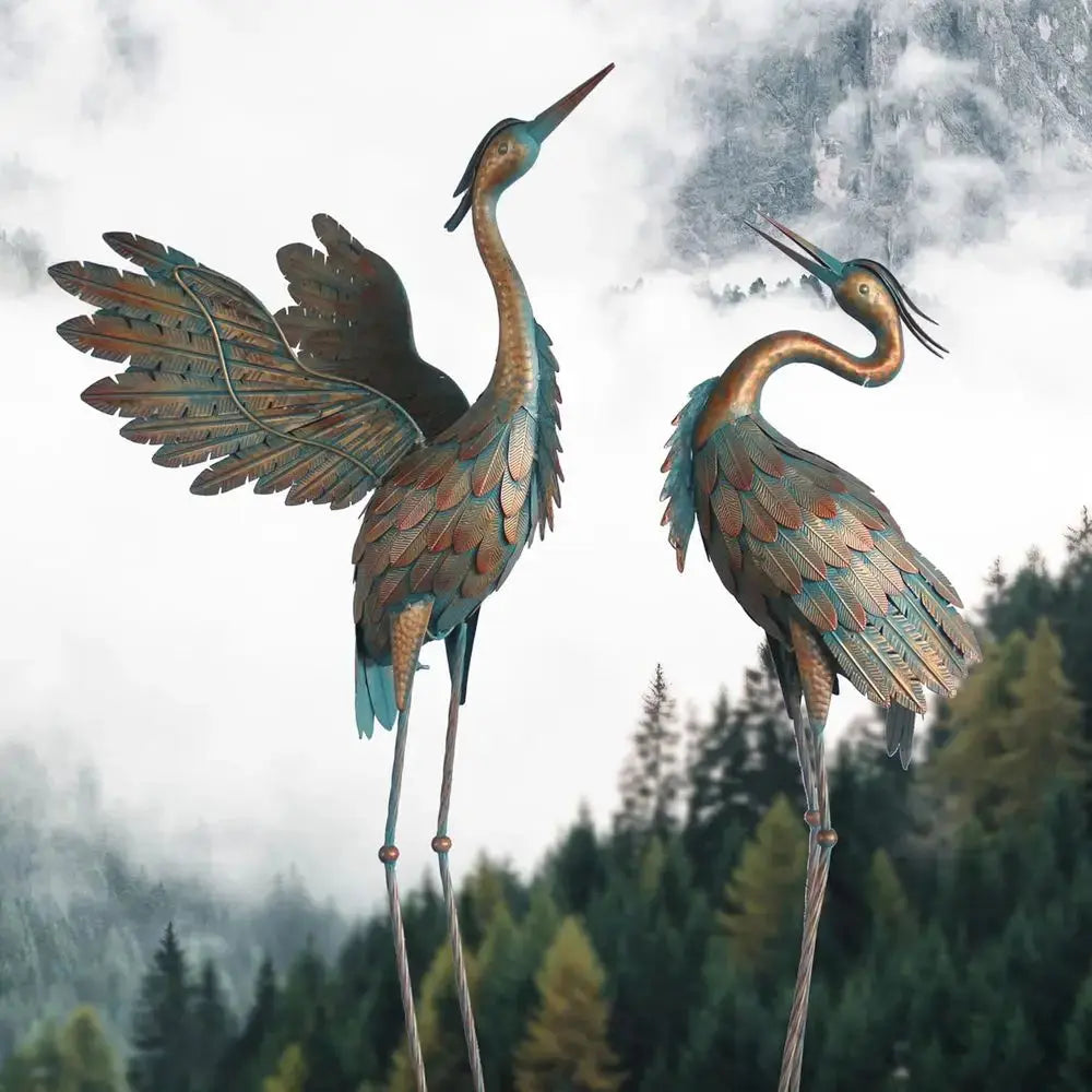 Standing Metal Heron Garden/Outdoor Decorations comfydesigners