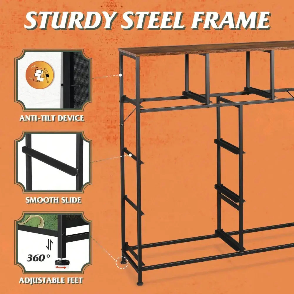 Dresser/Organizer Unit With Fabric Bins, Steel Frame, comfydesigners