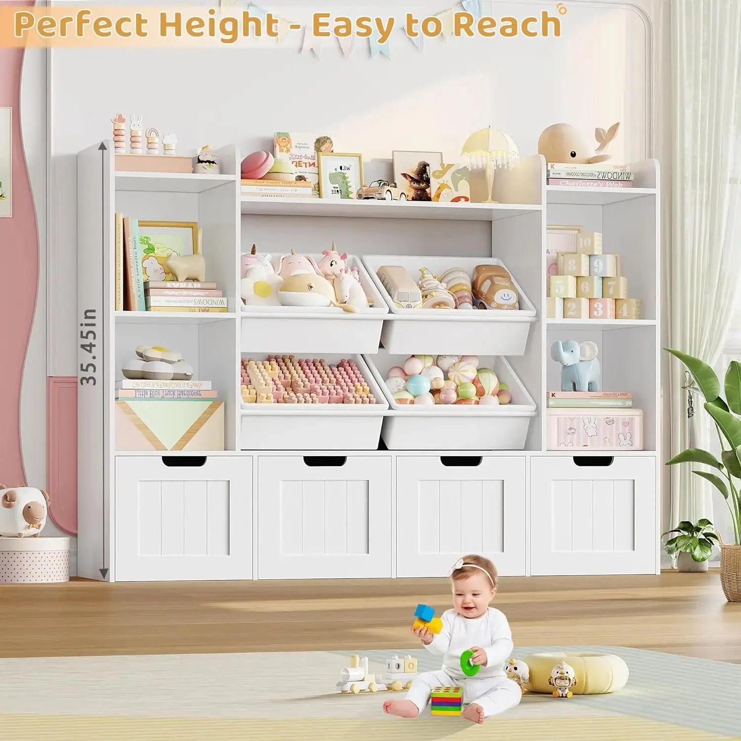 Where Every Toy Has a Happy Home — 4-in-1 Kids Toy Organizer with Drawers, Bins, Cubbies & Shelves comfydesigners