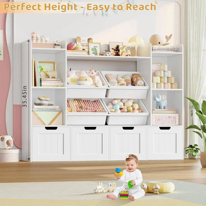 Where Every Toy Has a Happy Home — 4-in-1 Kids Toy Organizer with Drawers, Bins, Cubbies & Shelves comfydesigners