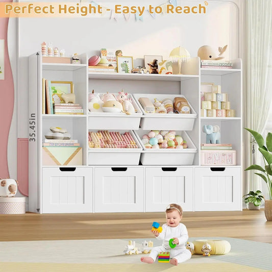 Where Every Toy Has a Happy Home — 4-in-1 Kids Toy Organizer with Drawers, Bins, Cubbies & Shelves comfydesigners