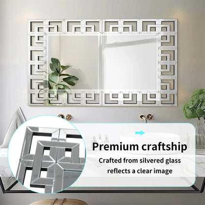 Silver Venetian Beveled Rectangle Wall Mirror comfydesigners