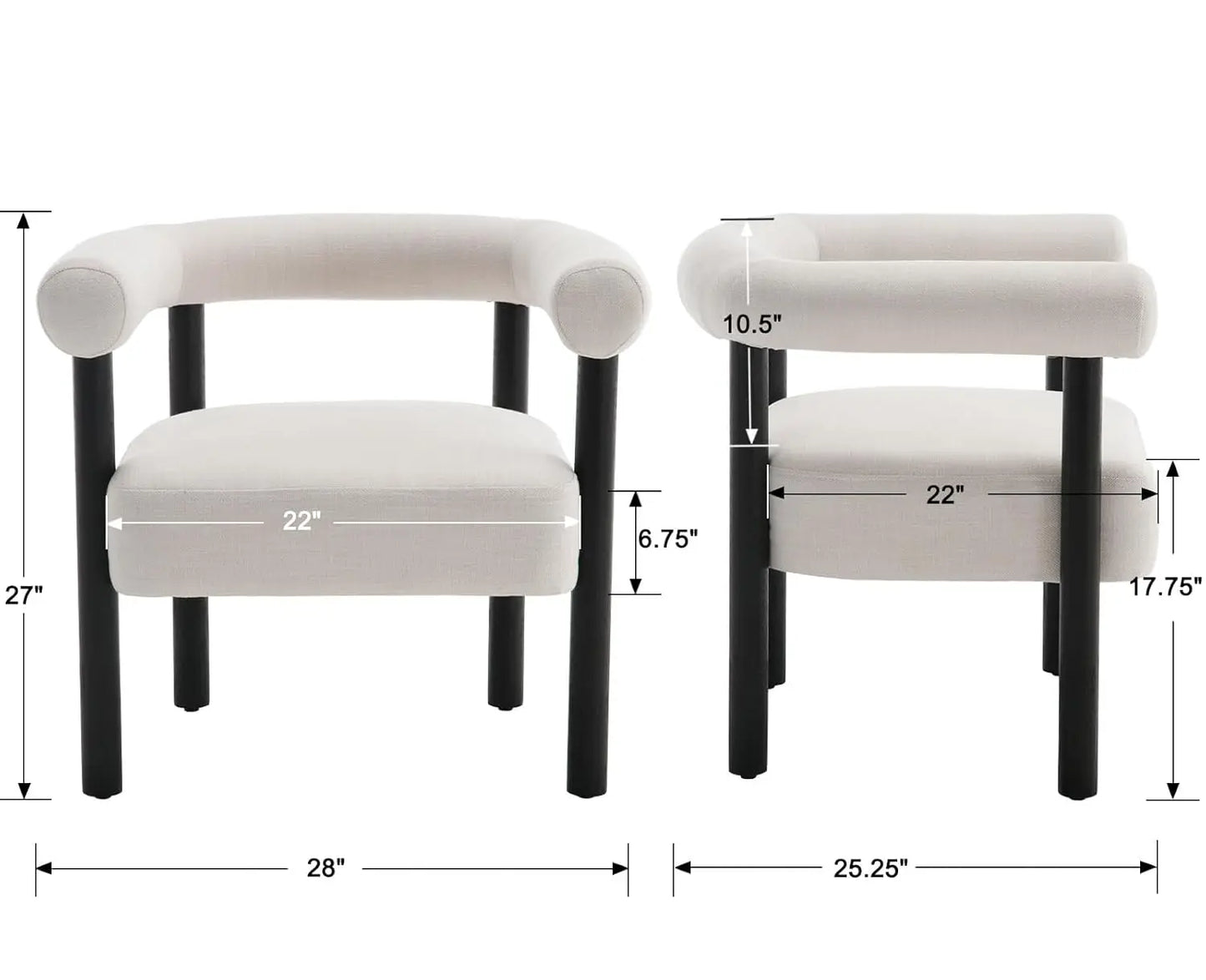 Mid-Century Barrel Accent Chair — Linen
