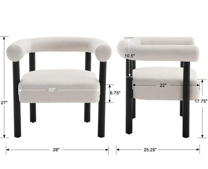 Mid-Century Barrel Accent Chair — Linen