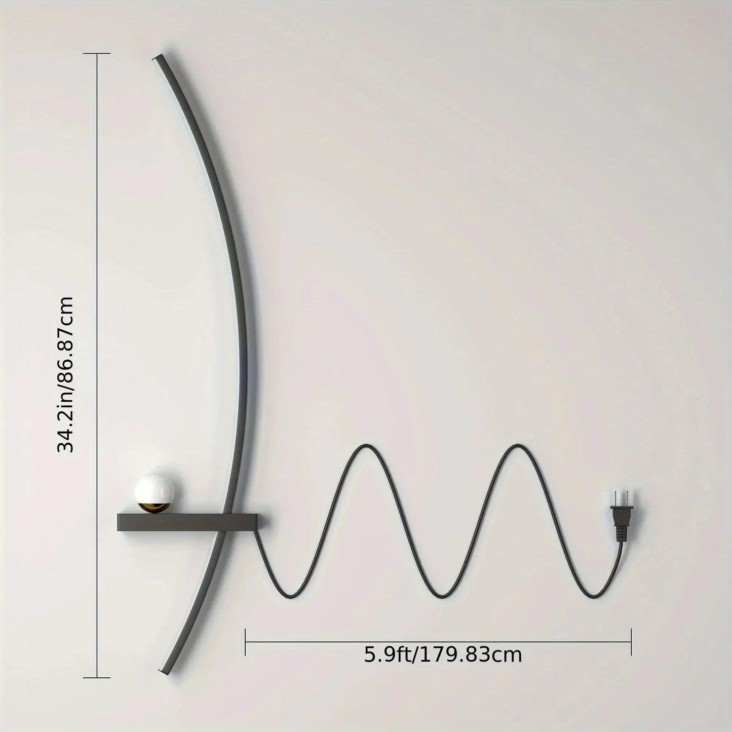 Arched Metal Adjustable LED Wall Sconce, 2pcs comfydesigners