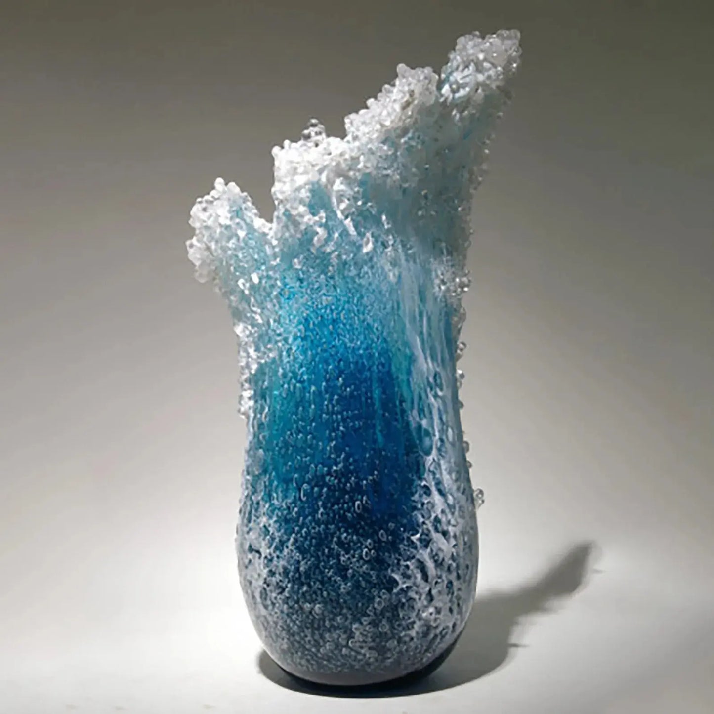 Sea Wave Blue Resin Vase comfydesigners