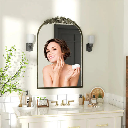 Arched Baroque Wall Mirror | Antique Brass Gold Finish, Decorative Wall-Mounted Mirror — 2 Sizes comfydesigners