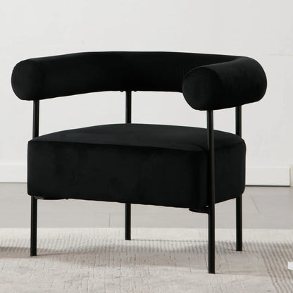 Mid-Century Barrel Accent Chair — Linen