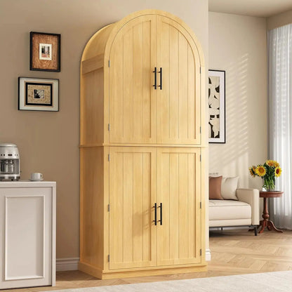 Farmhouse Storage Cabinet with Arched Doors comfydesigners
