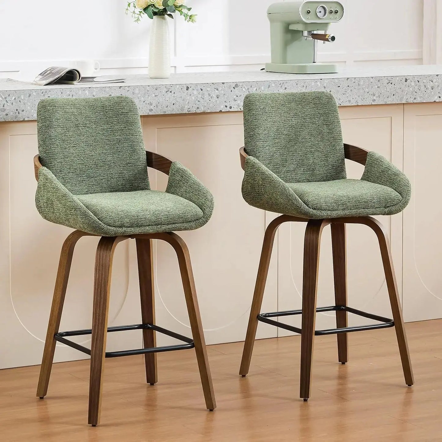 Counter Height Swivel Bar Stools, Set of 2 comfydesigners