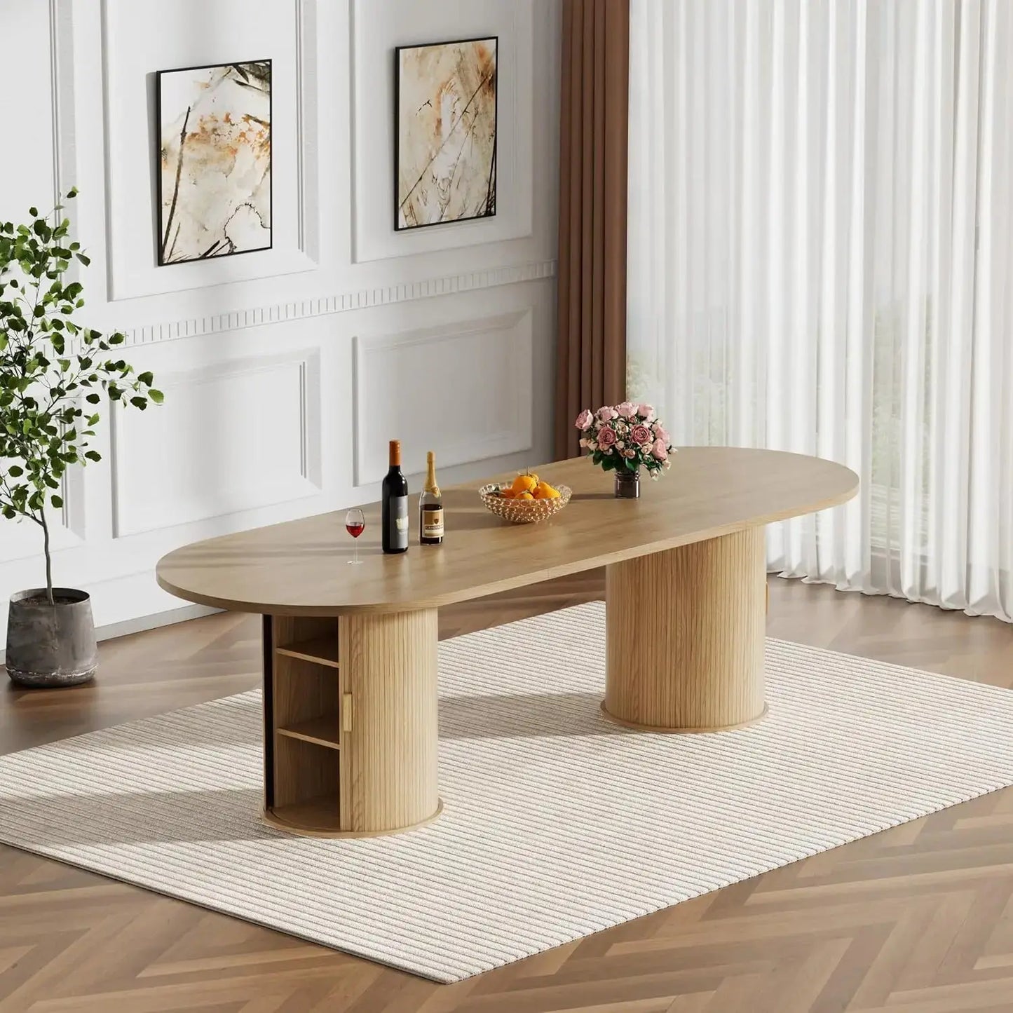 Wooden Extendable Dining Table Set of 8 comfydesigners