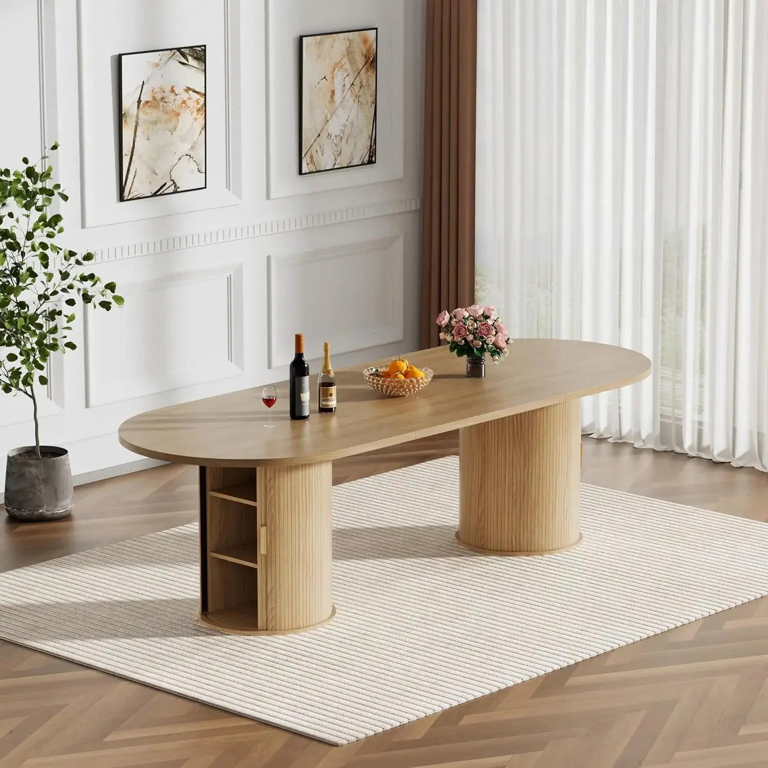 Wooden Extendable Dining Table Set of 8 comfydesigners