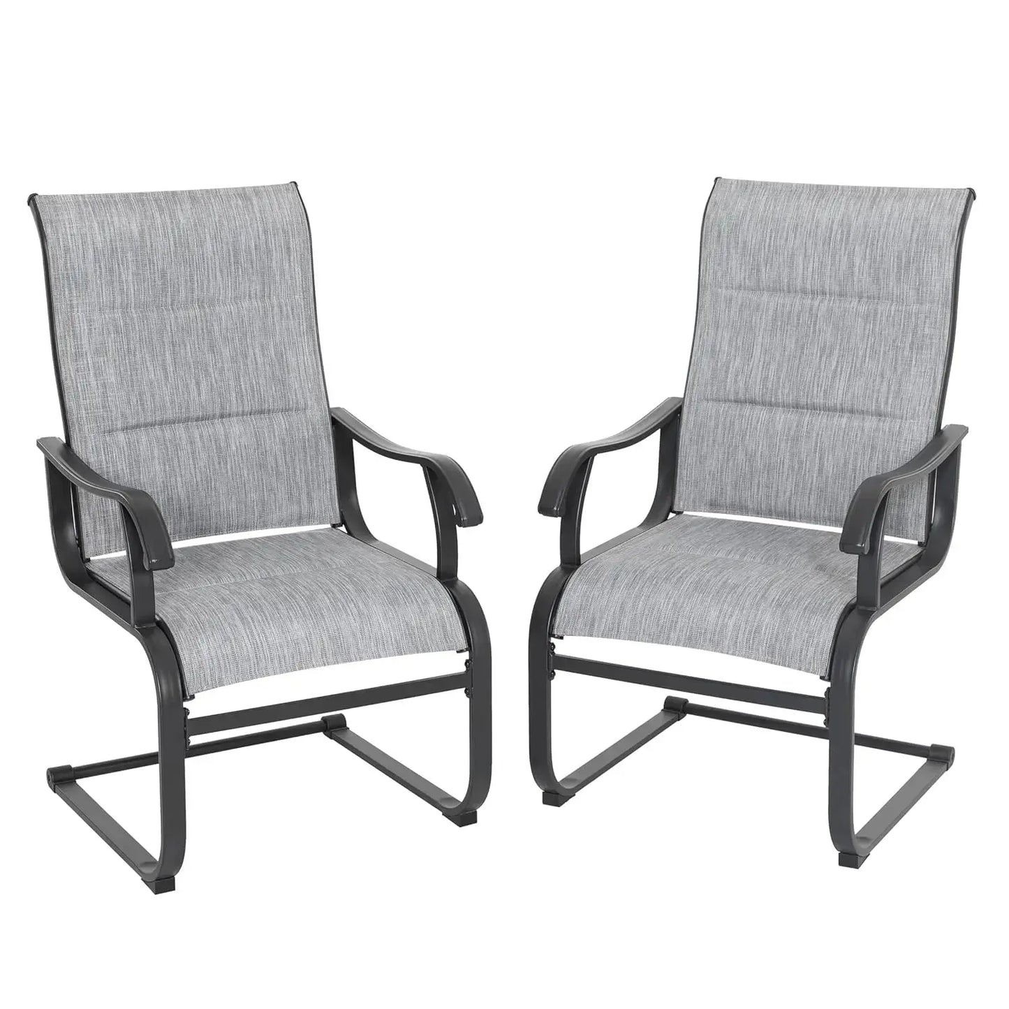 Sit Back. Spring Forward. — Set of 2 Outdoor High-Back Spring Motion Textilene Patio Chairs comfydesigners