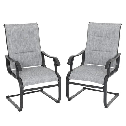 Sit Back. Spring Forward. — Set of 2 Outdoor High-Back Spring Motion Textilene Patio Chairs comfydesigners