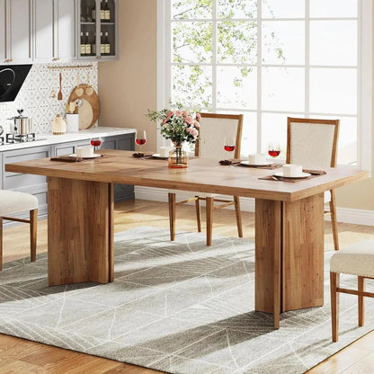 63" Farmhouse Dining Table, Seats 6 comfydesigners