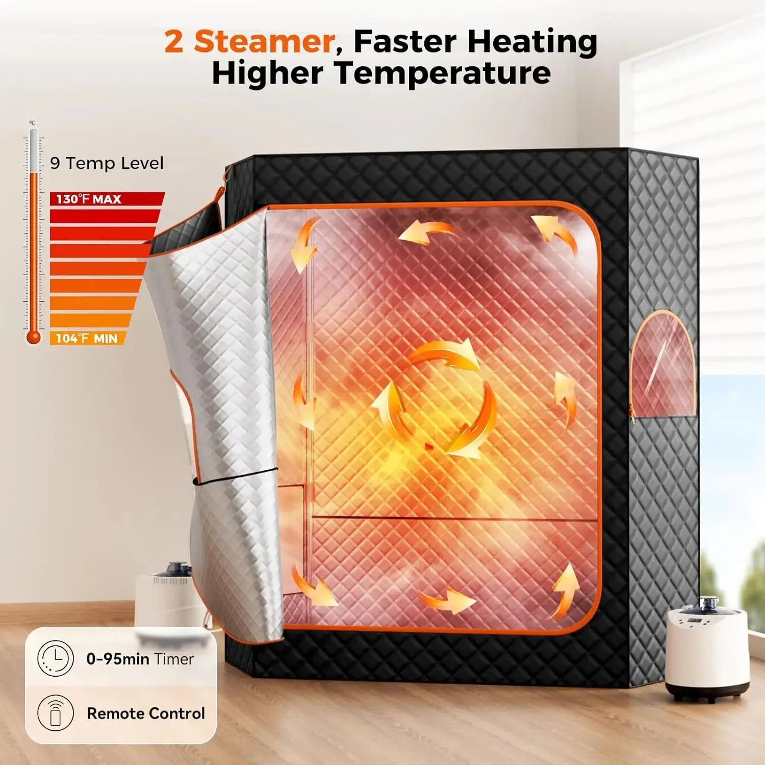2-Person Portable Steam Sauna Tent with Dual Steamer comfydesigners