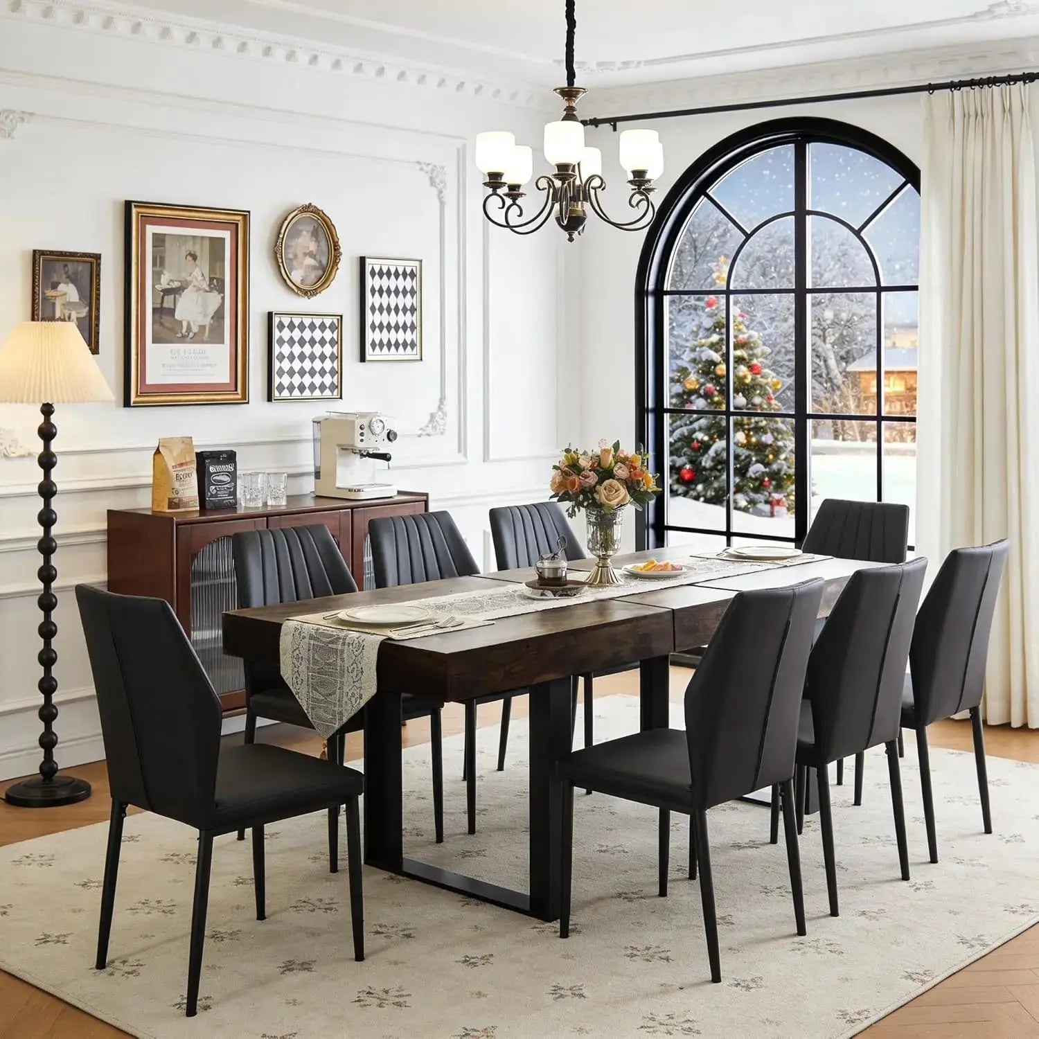Extendable Wood Dining Table Set comfydesigners