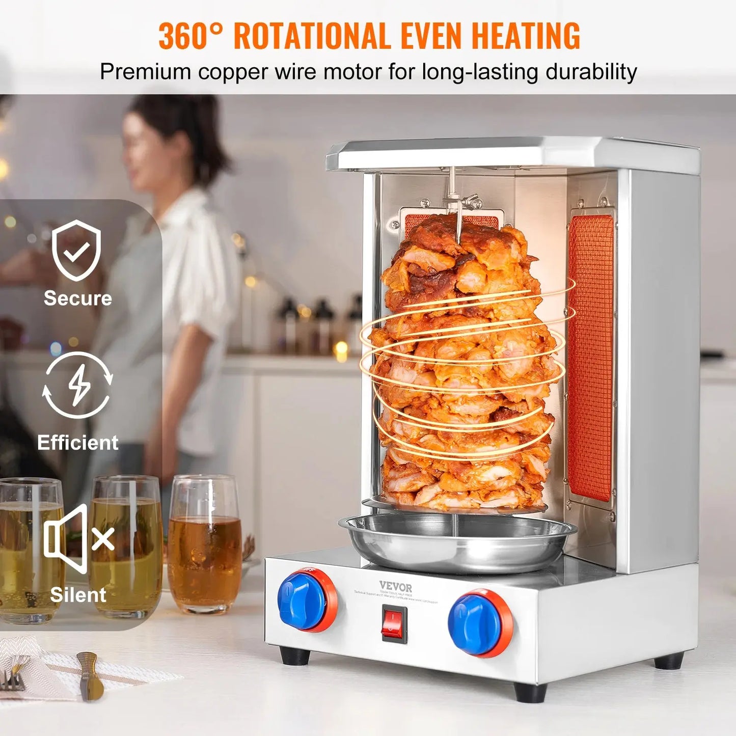 Gas Vertical Shawarma Broiler & Rotisserie Grill comfydesigners