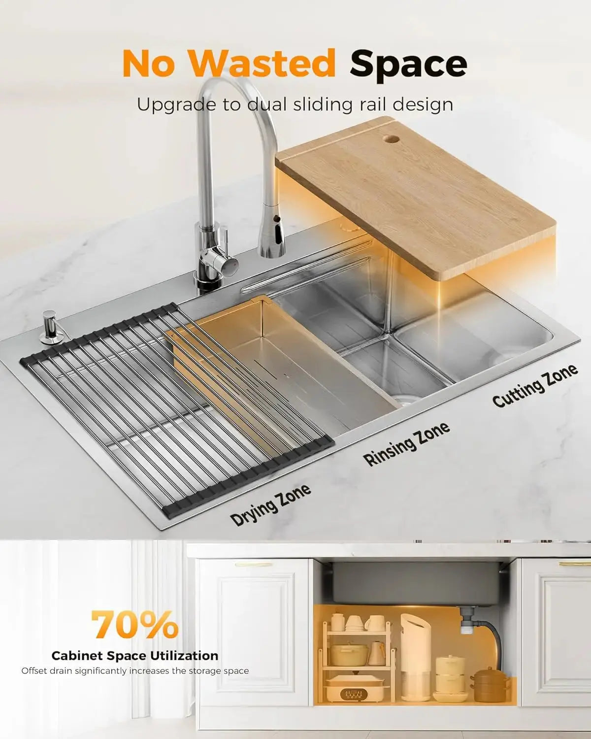 Stainless Steel Workstation Kitchen Sink | Single Bowl comfydesigners