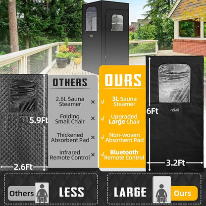 Large Portable Steam Sauna with Remote Control comfydesigners