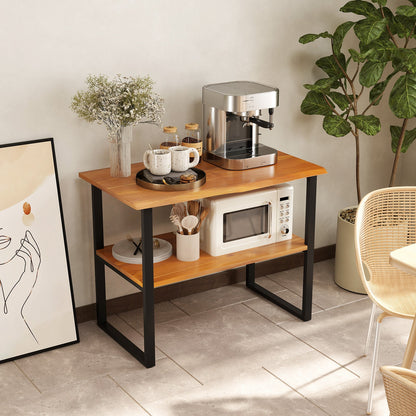2-Tier Teak Wood End Table