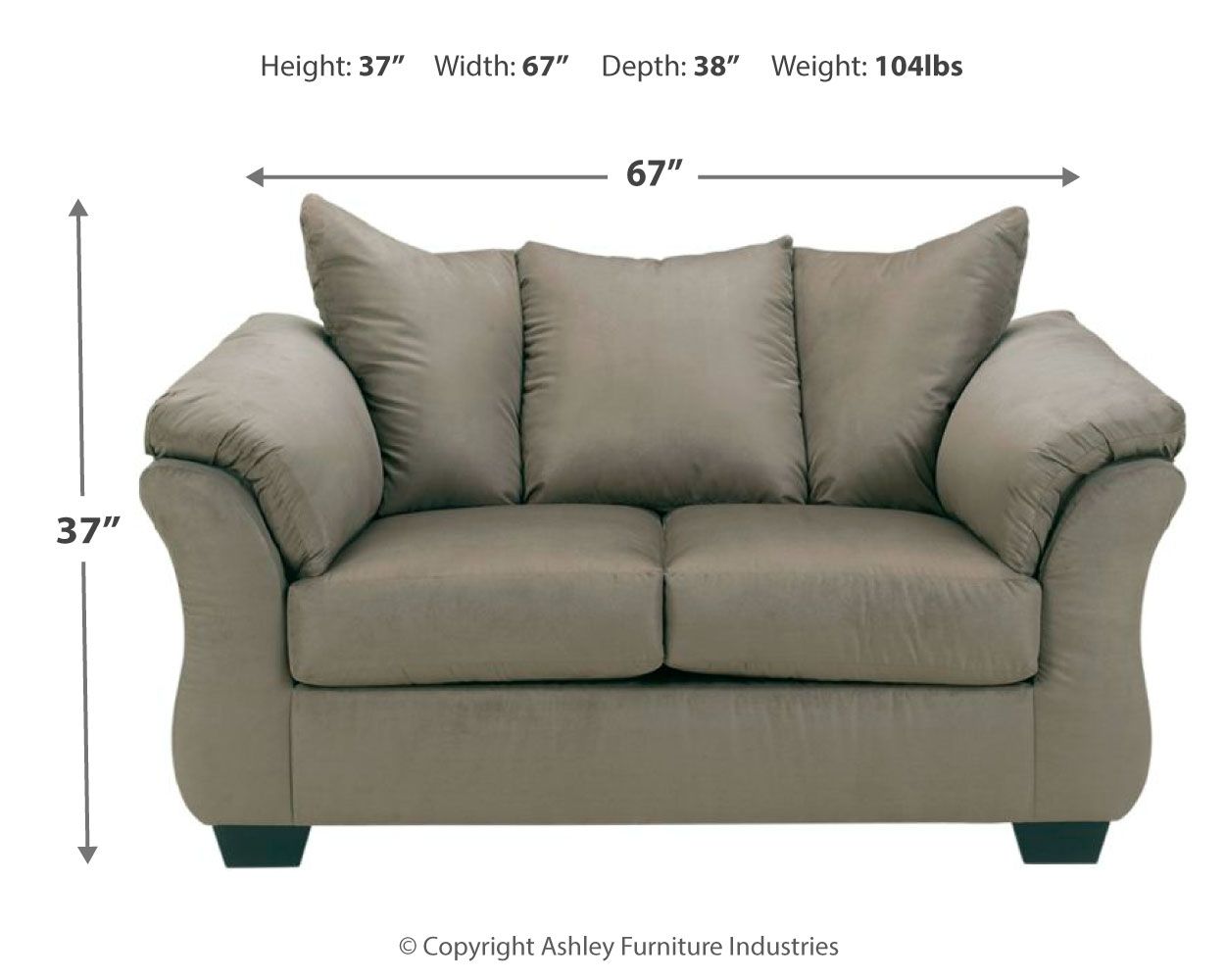 Darcy Modern Flared Pillow-Top Loveseat