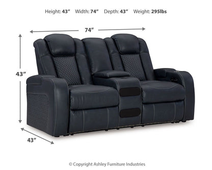 Fyne-Dyme Power Recliner Loveseat with LED Audio