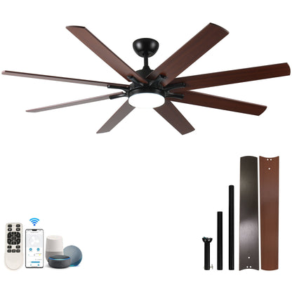 Large Smart Ceiling Fan with Light