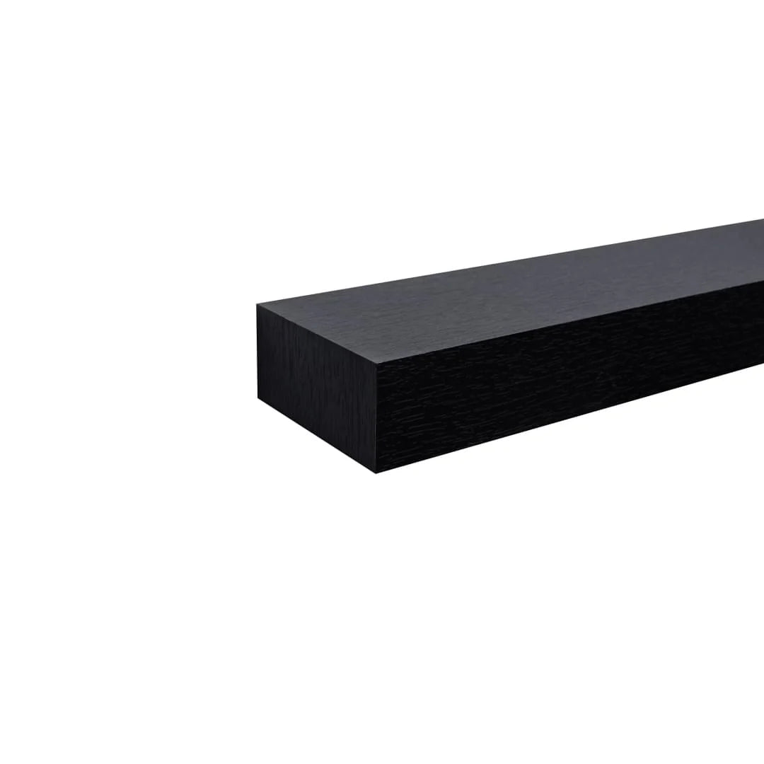 Floating Shelves 15.75 Wall Mounted Wood Shelves for Bathroom, Bedroom, Living Room, Kitchen, Hanging Shelf for Books Storage Decor with Invisible Brackets, Built-In LED Lighting, Black