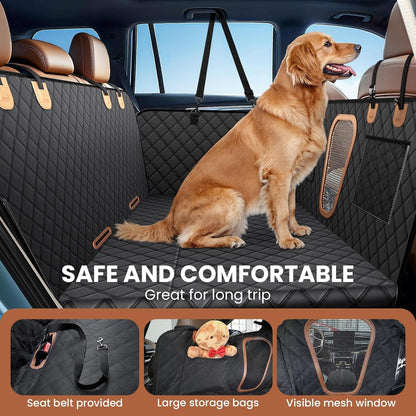 600D Heavy Duty Dog Car Seat Cover for Back Seat, 2026 Upgraded | Hard Bottom Back Seat Extender for Pets- Holds 600Lbs, Waterproof Scratch Proof Nonslip Dog Hammock for Cars Trucks and Suvs