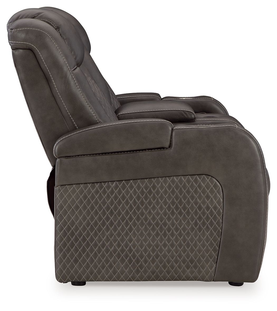Fyne-Dyme Power Recliner Loveseat with LED Audio