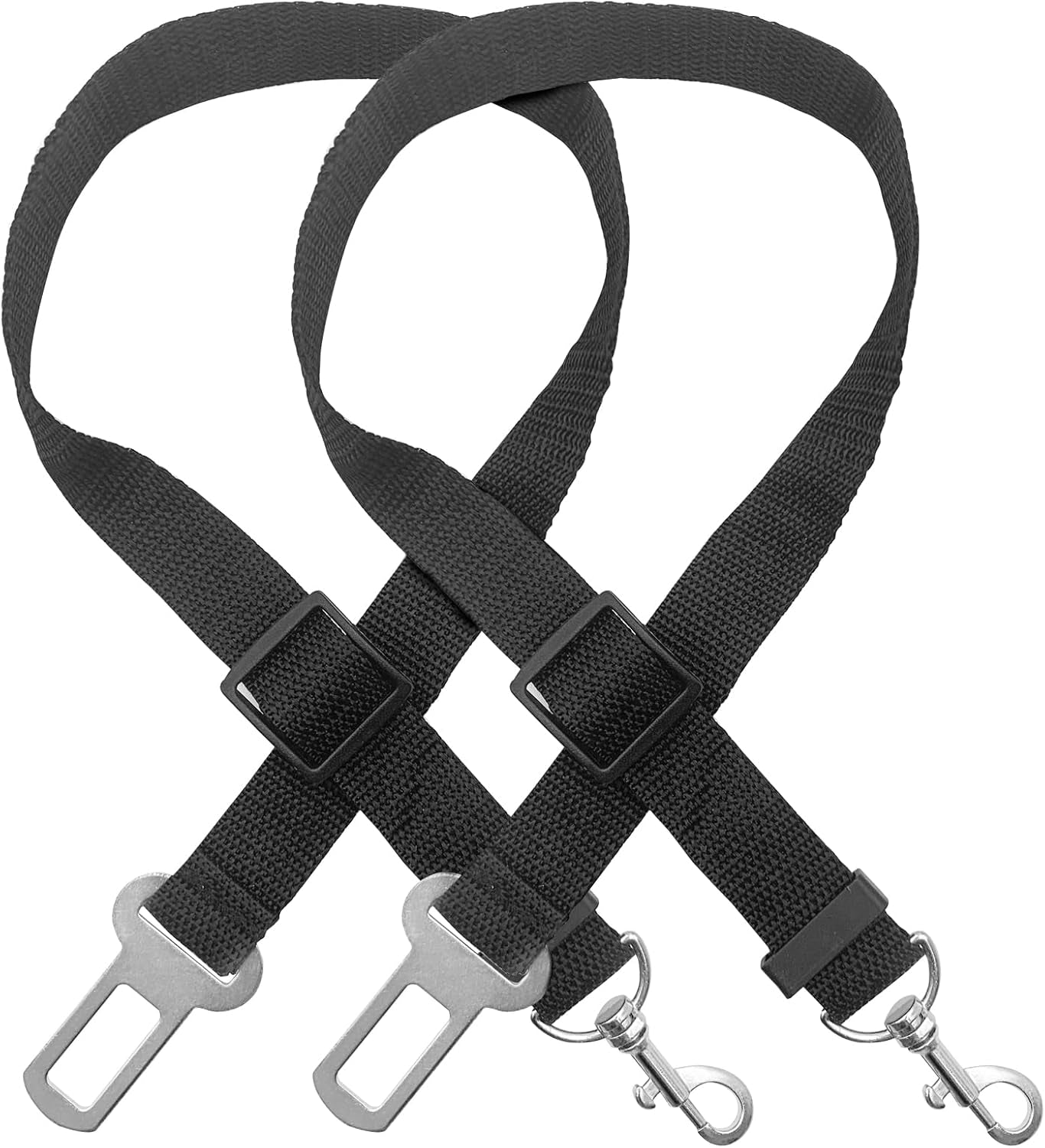 2 Pack Adjustable Dog Car Seat Belt, Heavy Duty Nylon Pet Safety Leash