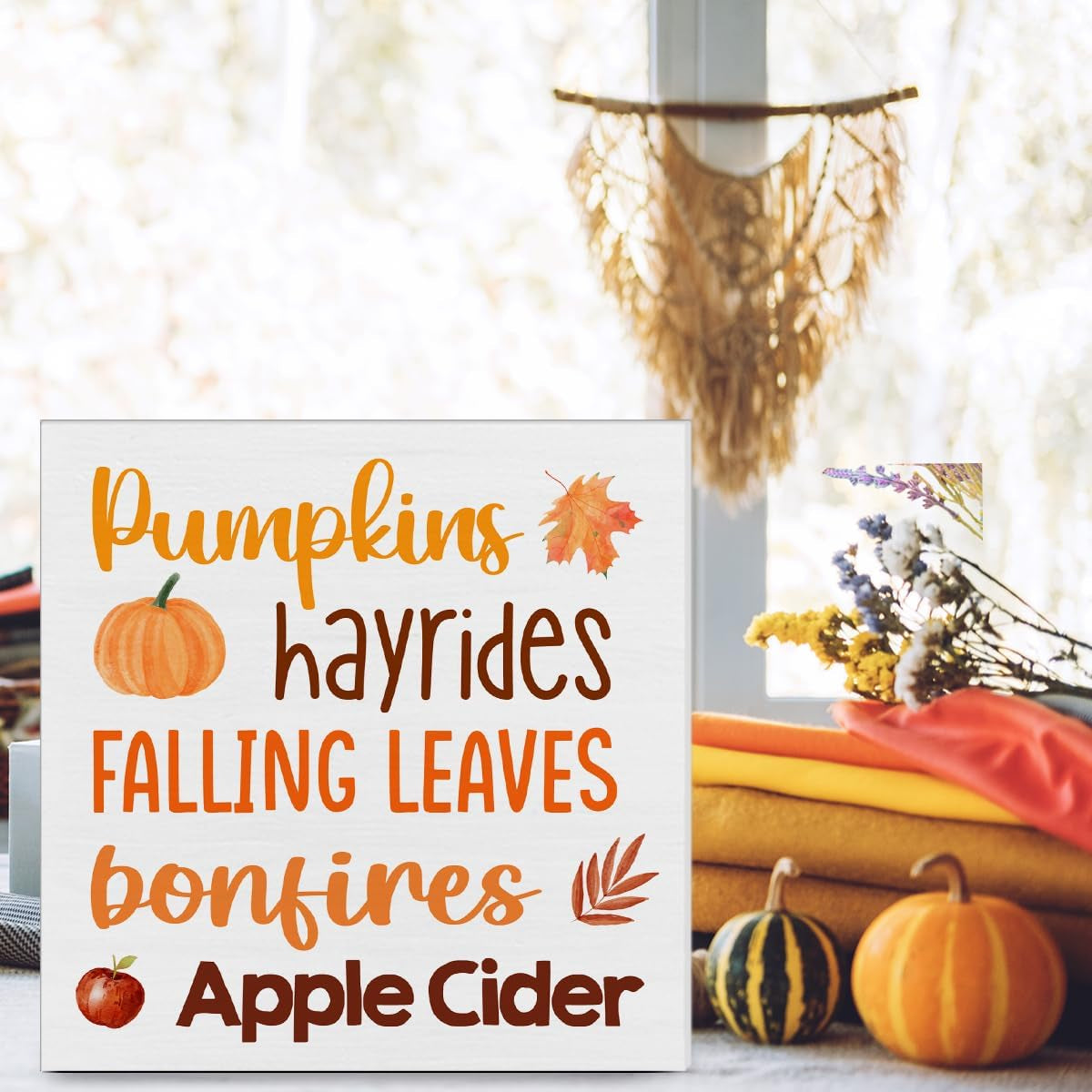 Farmhouse Pumpkin Wood Sign, 5x5