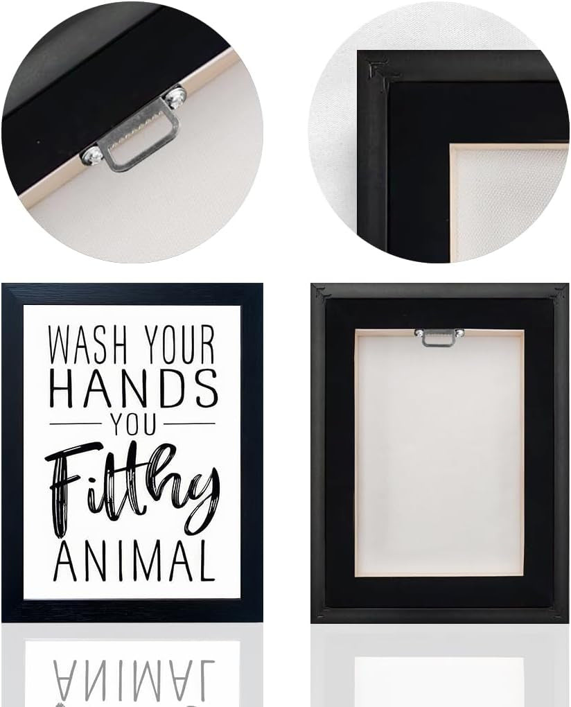 Black & White Bathroom Wall Art, Framed